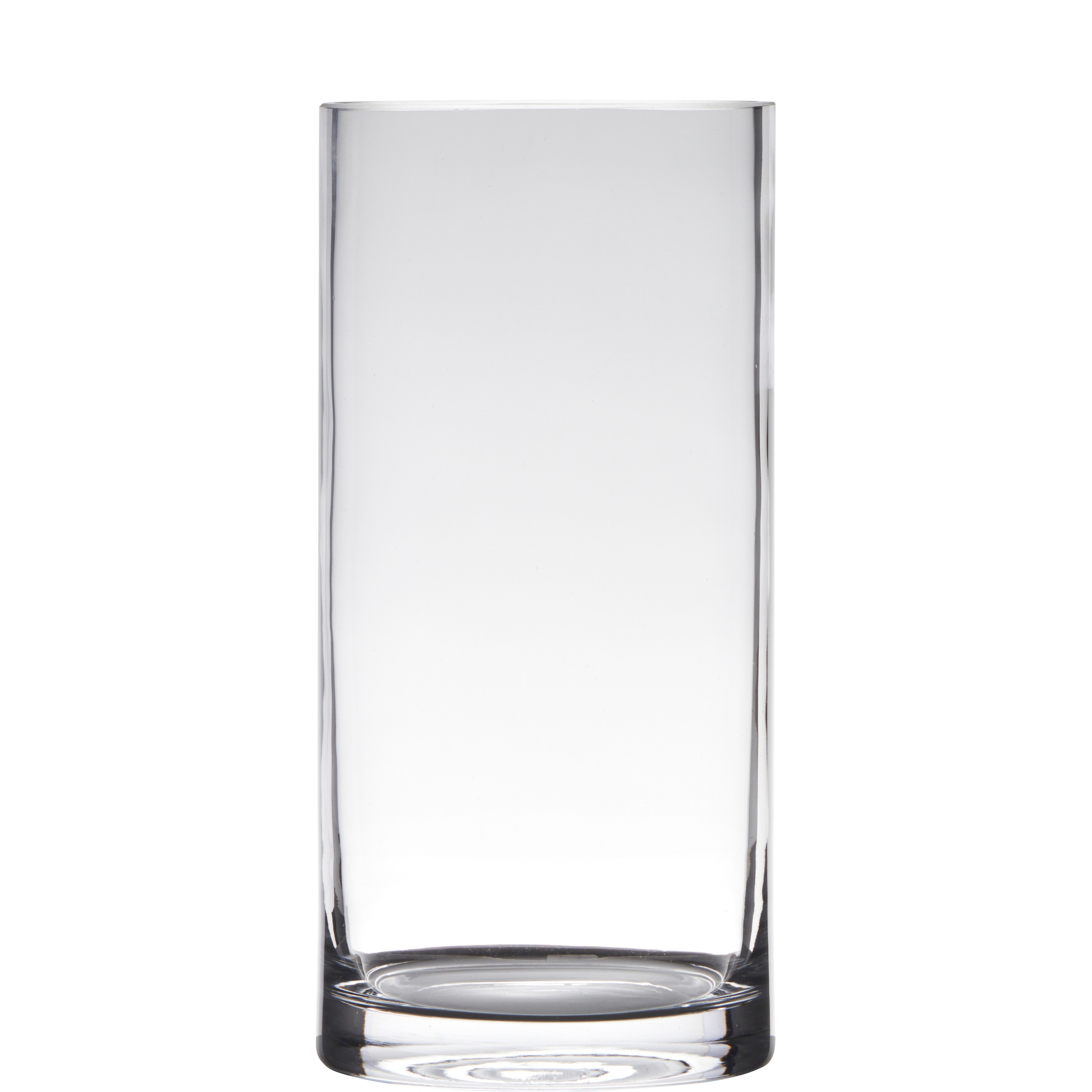 Hakbijl Glass Transparante home-basics cilinder vorm vaas/vazen van glas 35 x 15 cm -
