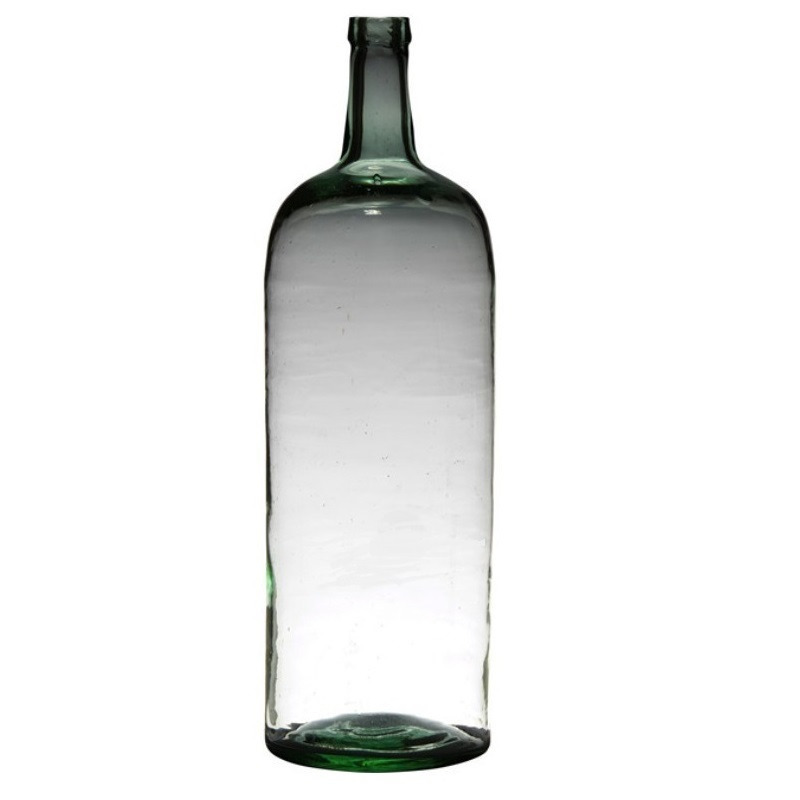 Merkloos Transparante luxe stijlvolle flessen vaas/vazen van glas B19 x H60 cm -