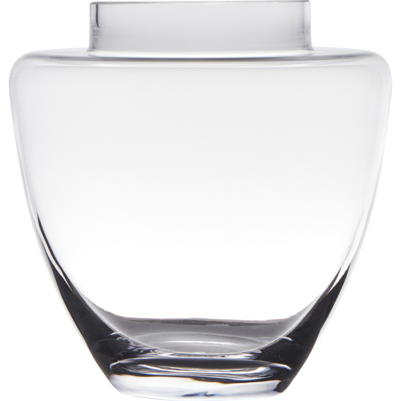 Merkloos Transparante luxe vaas/vazen van glas 19 x 19 cm -