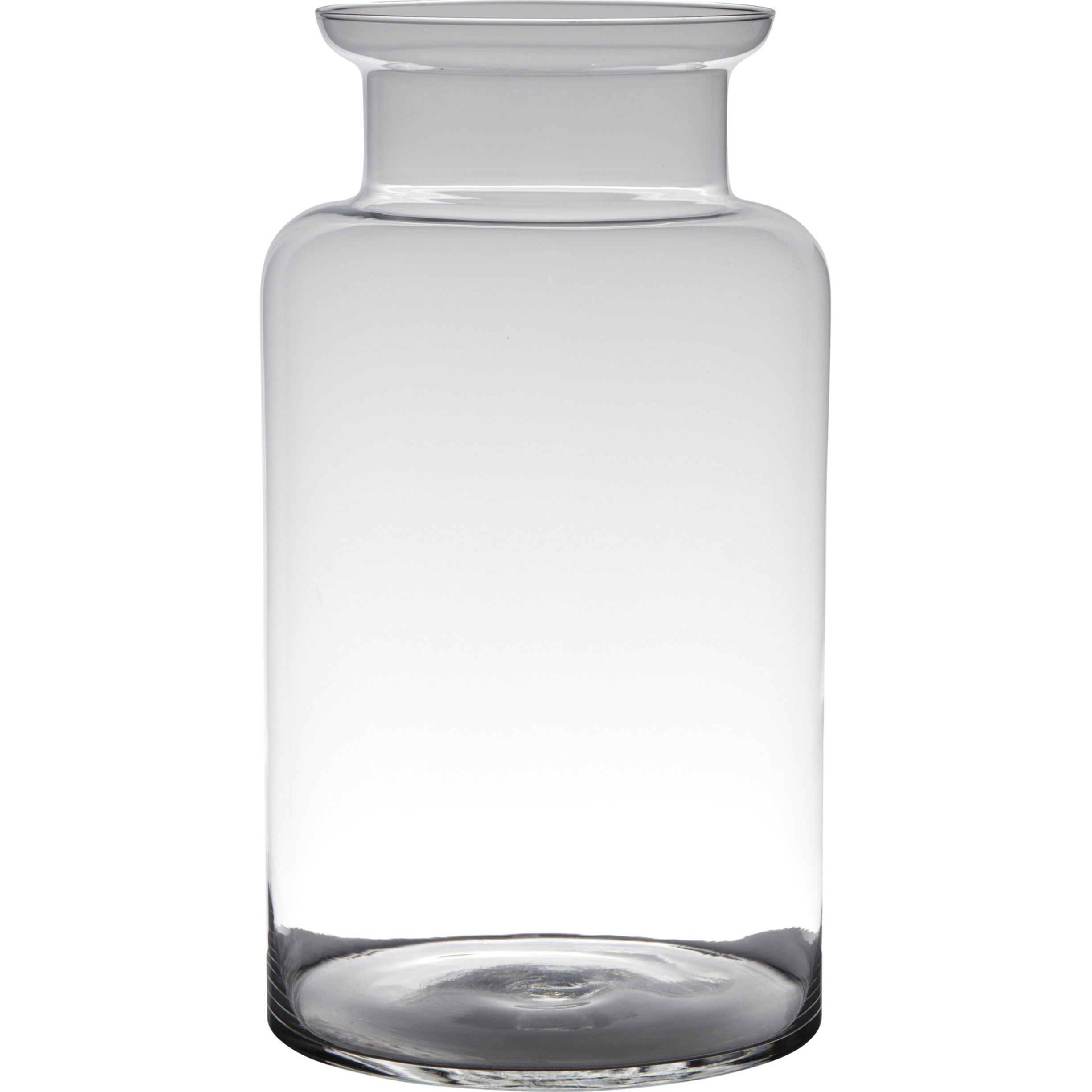 Hakbijl Glass Transparante luxe grote melkbus vaas/vazen van glas 45 x 25 cm -