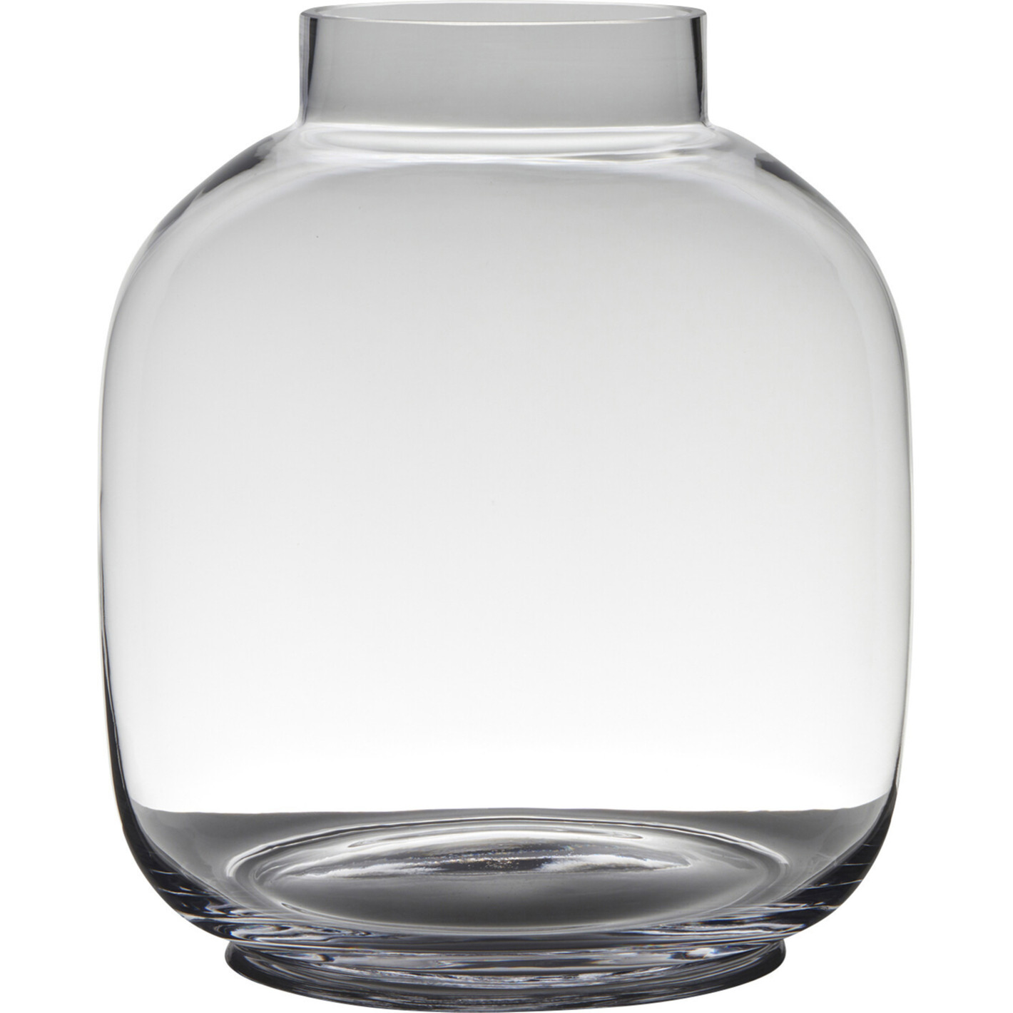 Merkloos Transparante luxe grote vaas/vazen van glas 29 x 26 cm -