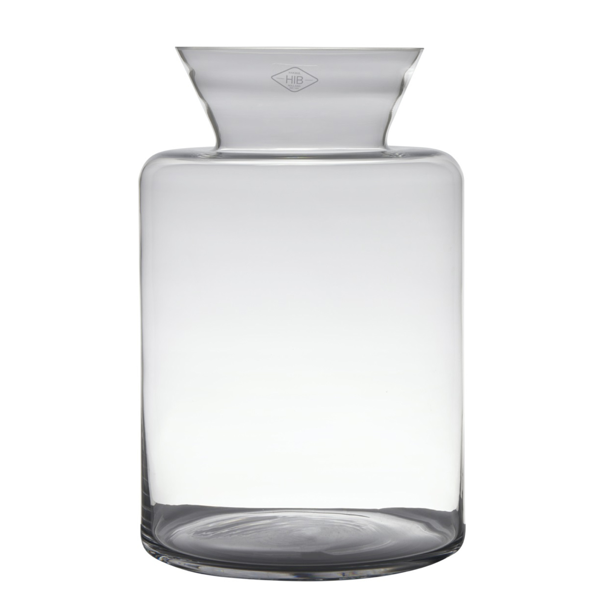 Merkloos Transparante luxe grote vaas/vazen van glas x 24 cm -