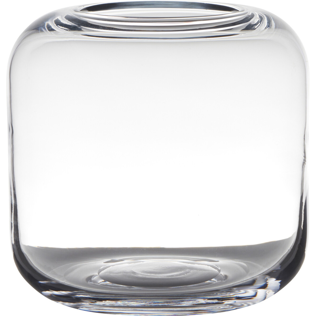 Merkloos Transparante ronde vaas/vazen van glas 21 x 21 cm -