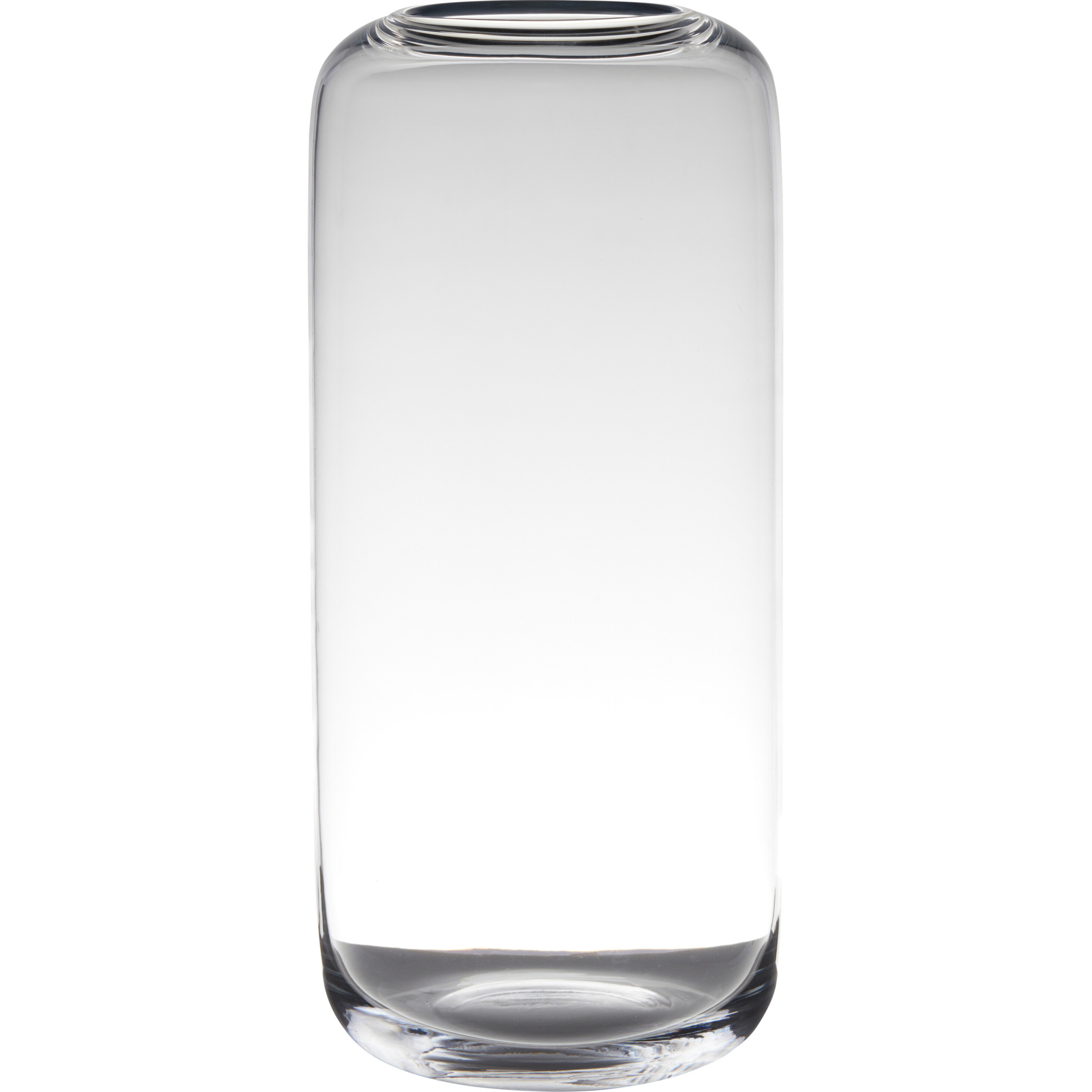 Merkloos Transparante grote vaas/vazen van glas x 18 cm -