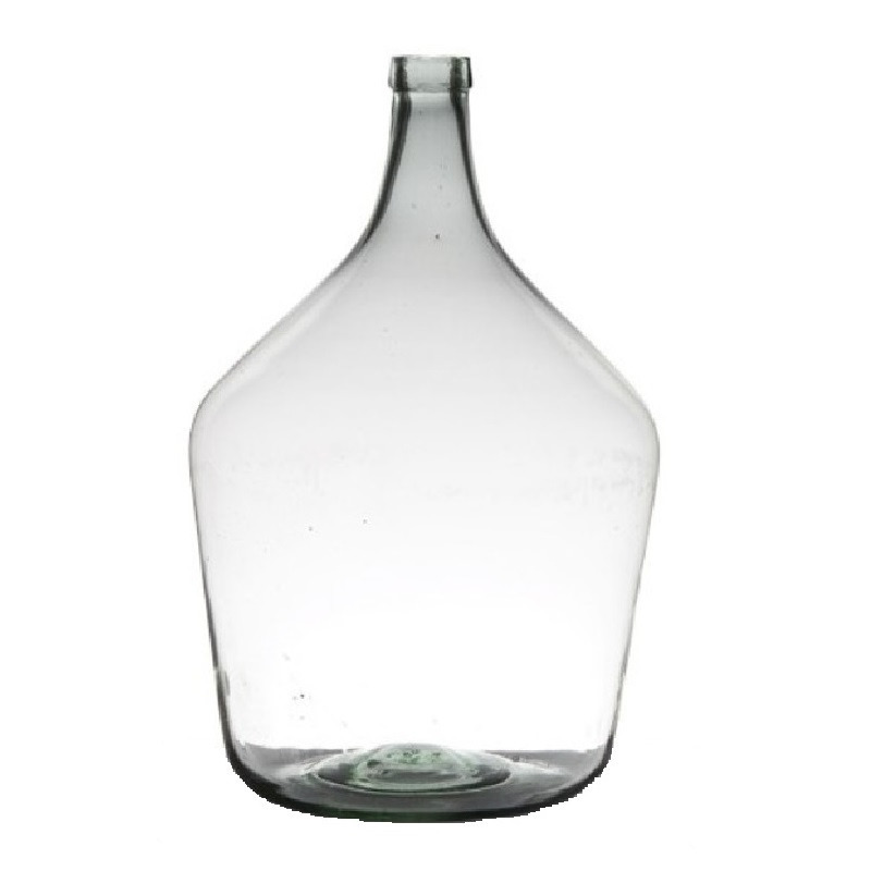 Hakbijl Glass Hakbijl flesvaas van glas - transparant - B34 x H50 cm - Bloemen/takken vaas -