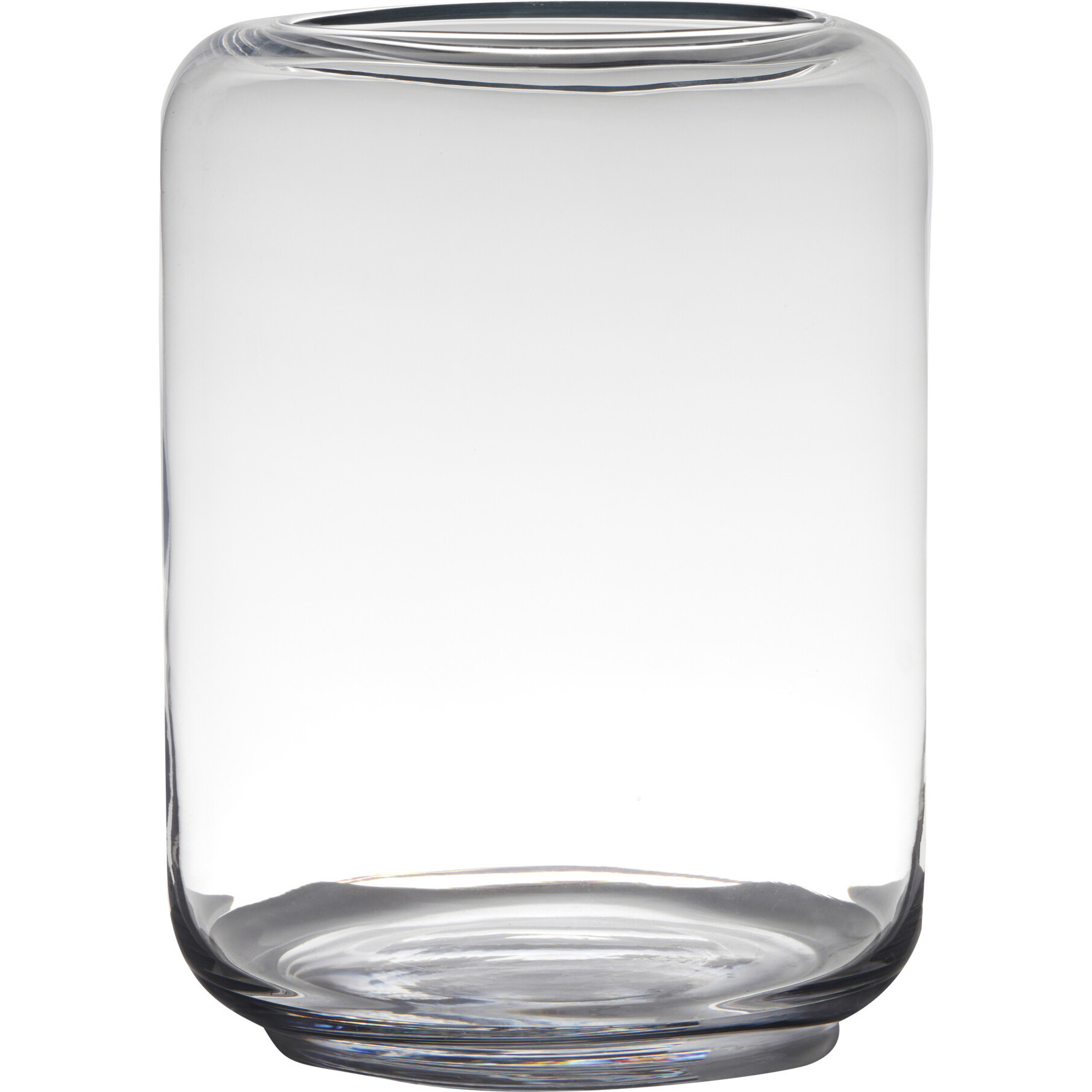 Merkloos Transparante grote vaas/vazen van glas 30 x 23 cm -