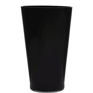 Merkloos Luxe stijlvolle zwarte conische bloemen vaas/vazen van glas H40 x B25 cm -