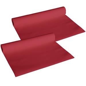Cosy & Trendy Tafelloper - 2x - papier - bordeaux rood - 480 x cm -
