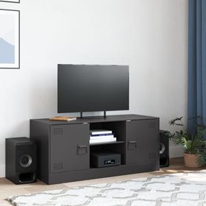 vidaXL Tv-meubel 99x39x44 cm staal zwart