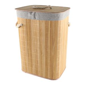 Merkloos Bamboe houten wasmand/wasgoedmand 29 x x 57 cm -