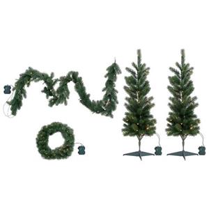 My home Led-boom Bennet 4-delige kerstset, met guirlande en decoratieve krans (set, 4 stuks)