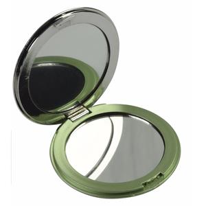 Merkloos Zak spiegeltje groen dia 7.5 cm inklapbaar -