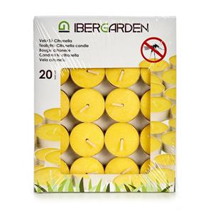 IBERGARDEN Geurkaarsen/waxinelichten - 20x - citronella - citrusgeur -