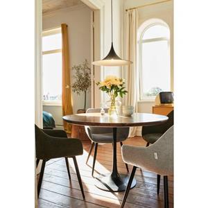 TOM TAILOR HOME Eettafel T-MODERN TABLE ROUND van mangohout, knoopdetail, moderne elegantie door afgeronde rand