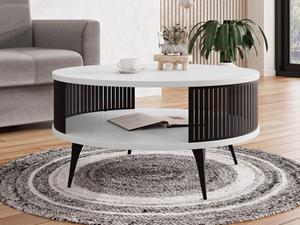 Mobistoxx Ronde salontafel MOZAIKO ⌀75 cm wit/zwart