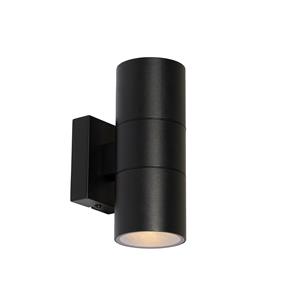 QAZQA Professional Moderne Buiten wandlamp zwart 2-lichts AR70 IP44 - Duo