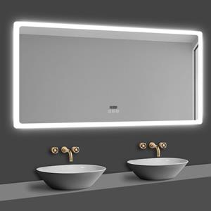 AICA Sanitaire Aica Verlichte Spiegel Met Bluetooth 100 X 60cm，muurspiegel