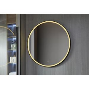 Bella Mirror  Spiegel Rond 120 Cm Met Zwart Frame, Led Verlichting En Anti-condens