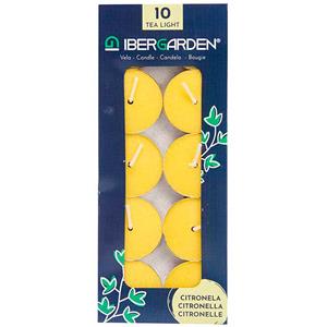 IBERGARDEN Citronella waxinelichtjes - kaarsjes - 6 branduren - 10x stuks -