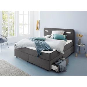 INOSIGN Boxspring Luan Laden, ledverlichting en topmatras, in breedte 120 cm en 180 cm