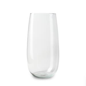 Jodeco Bloemenvaas Taps - helder transparant - glas - D23,5 x H44 cm - cilinder vaas -