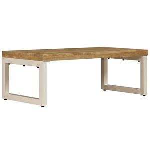 vidaXL Salontafel 100x50x35 cm massief mangohout en staal