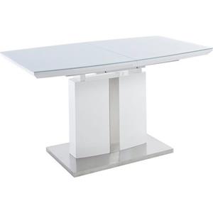 MCA furniture Eettafel Najuma Bootvorm wit met synchroon uittreksysteem, veiligheidsglas