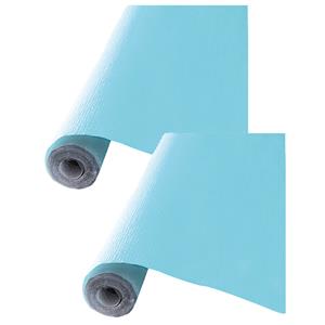 Givi Italia Feest tafelkleed op rol - 2x - aqua blauw - 120cm x 5m - papier -