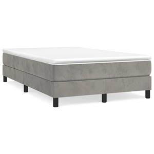 VidaXL Boxspring met matras fluweel lichtgrijs 120x190 cm