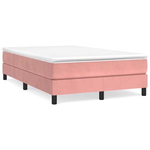 VidaXL Boxspring met matras fluweel roze 120x190 cm