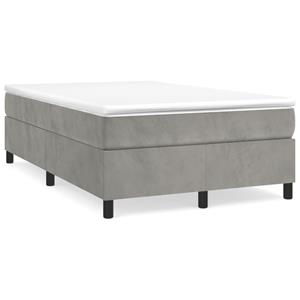 VidaXL Boxspring met matras fluweel lichtgrijs 120x190 cm