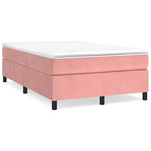 VidaXL Boxspring met matras fluweel roze 120x190 cm