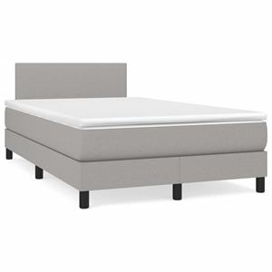 VidaXL Boxspring met matras stof lichtgrijs 120x190 cm