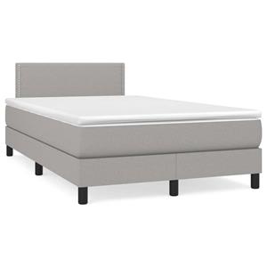 VidaXL Boxspring met matras stof lichtgrijs 120x190 cm