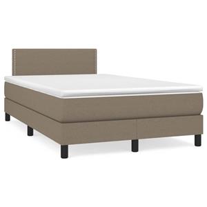 VidaXL Boxspring met matras stof taupe 120x190 cm