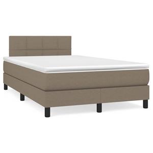 VidaXL Boxspring met matras stof taupe 120x190 cm