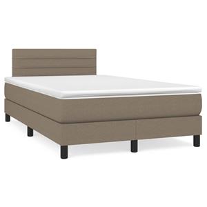 VidaXL Boxspring met matras stof taupe 120x190 cm