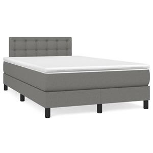 VidaXL Boxspring met matras stof donkergrijs 120x190 cm