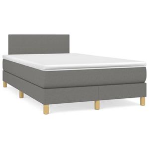 VidaXL Boxspring met matras stof donkergrijs 120x190 cm