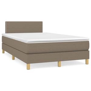 VidaXL Boxspring met matras stof taupe 120x190 cm