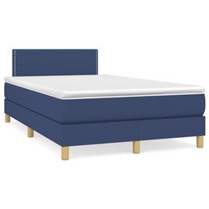 VidaXL Boxspring met matras stof blauw 120x190 cm