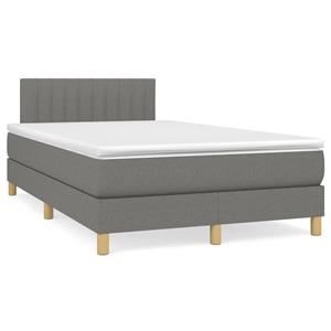 VidaXL Boxspring met matras stof donkergrijs 120x190 cm