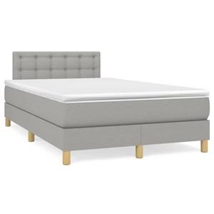 VidaXL Boxspring met matras stof lichtgrijs 120x190 cm