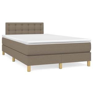 VidaXL Boxspring met matras stof taupe 120x190 cm