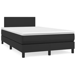 VidaXL Boxspring met matras kunstleer zwart 120x190 cm