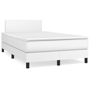 VidaXL Boxspring met matras kunstleer wit 120x190 cm