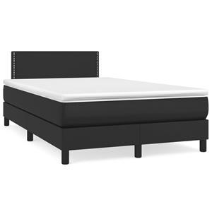 VidaXL Boxspring met matras kunstleer zwart 120x190 cm