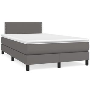 VidaXL Boxspring met matras kunstleer grijs 120x190 cm