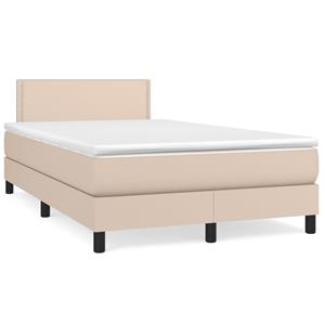 VidaXL Boxspring met matras kunstleer cappuccinokleurig 120x190 cm