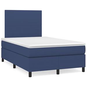 VidaXL Boxspring met matras stof blauw 120x190 cm